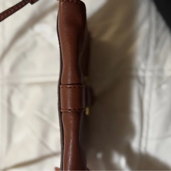 Frye Brown Leather Crossbody Bag with Gold Ring - Picture 8 of 12